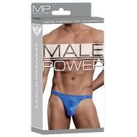 Male Power Satin Bong Thong in Blue for Comfort