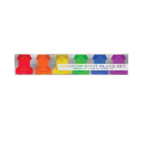 Rainbow Shot Glass Set Colorful Display