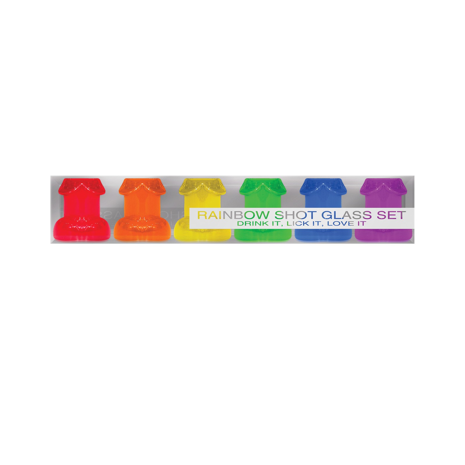 Rainbow Shot Glass Set Colorful Display