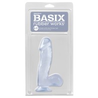 Basix Rubber Works 6.5" Dong with Suction Cup Clear