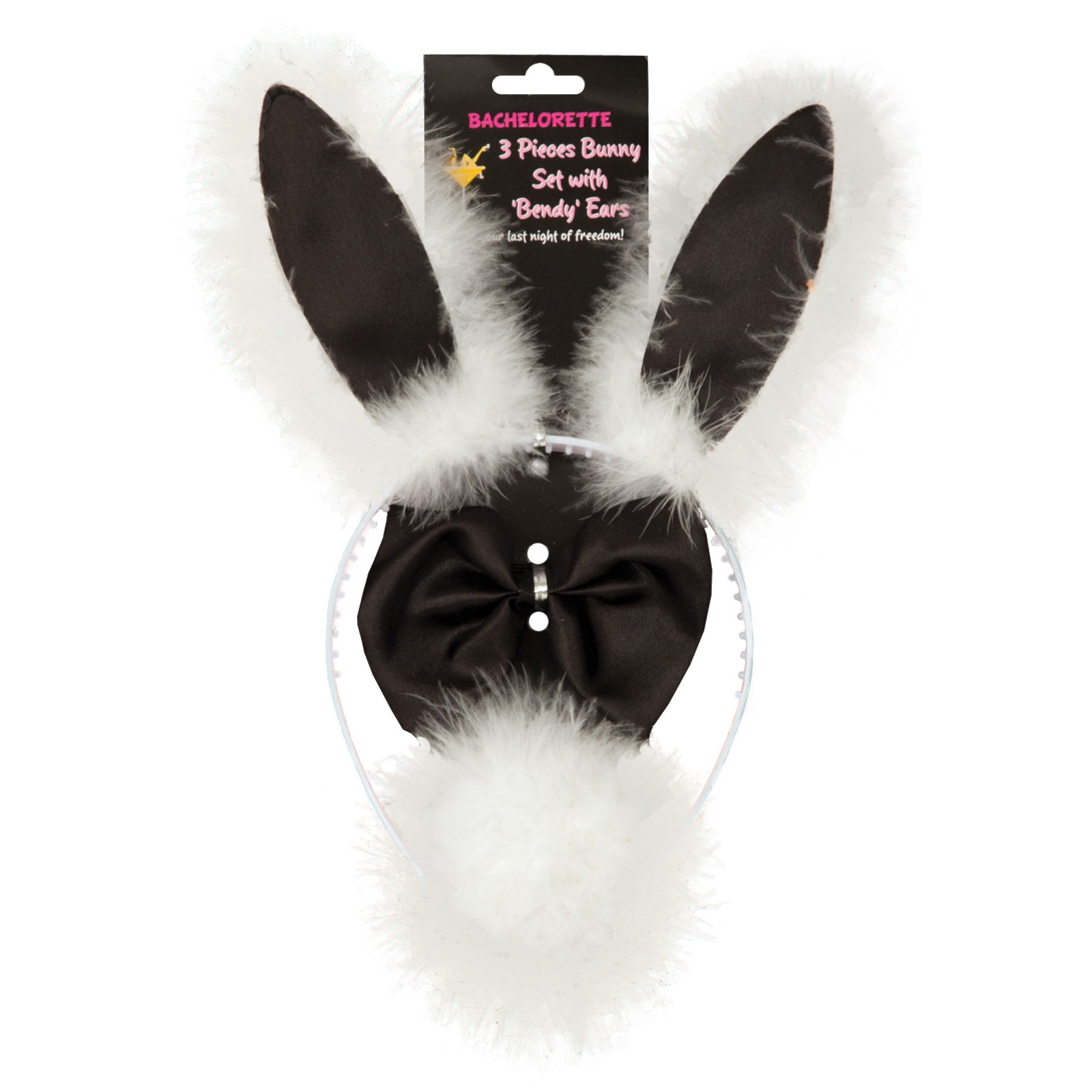 Bachelorette Bunny Set 3 pc with Bendy Ears - Fun Party Outfit