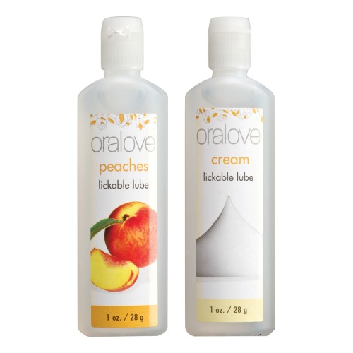 Oralove Duo Flavored Lube Peaches & Cream