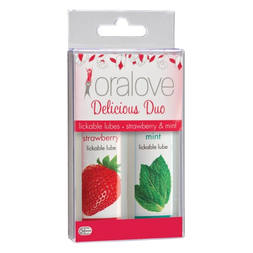 Oralove Duo Flavored Lube Strawberry Mint - Enhance Intimacy