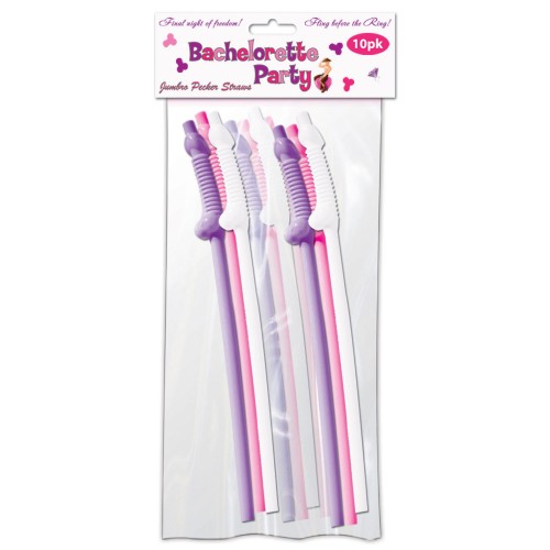 Bachelorette Party Pecker Sipping Straws Pack of 10