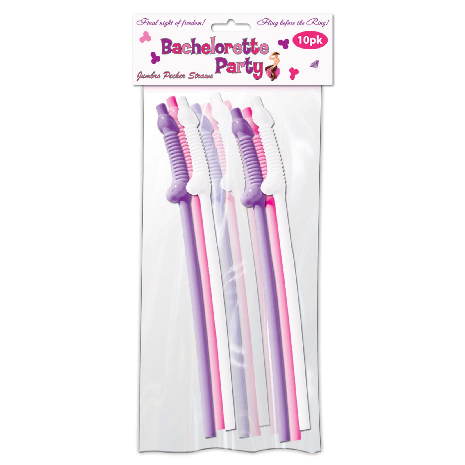 Bachelorette Party Pecker Sipping Straws Pack of 10