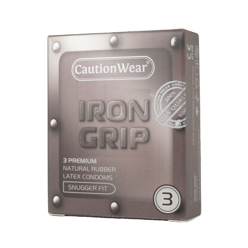 Caution Wear Iron Grip Snug Fit Condoms for Extra Security