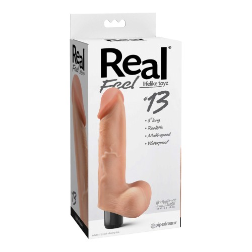 Real Feel No. 13 Vibe Largo 8.5" Impermeable - Multi-velocidad Carne