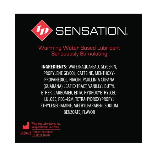 ID Sensation Warming Waterbased Lubricant 1 oz