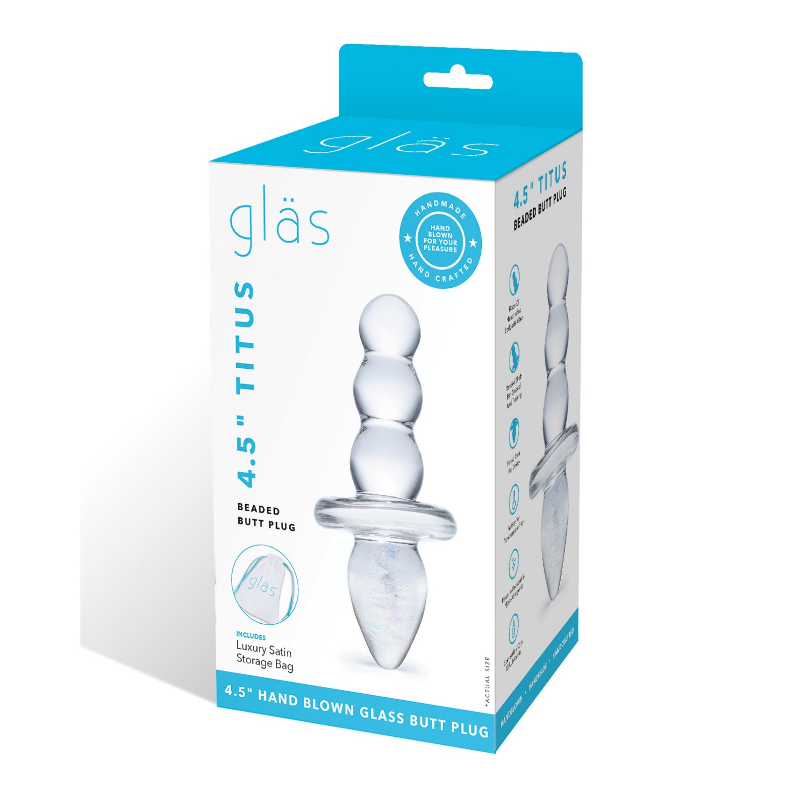 Plug Anal de Cristal Beaded Glas Titus