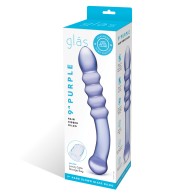 Glas Purple Rain Ribbed Glass Dildo