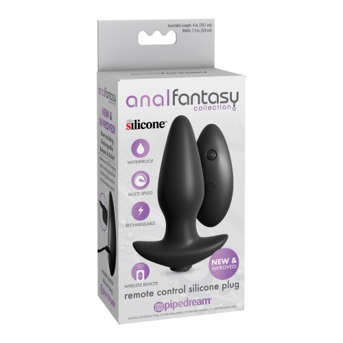 Anal Fantasy Remote Control Silicone Plug Black