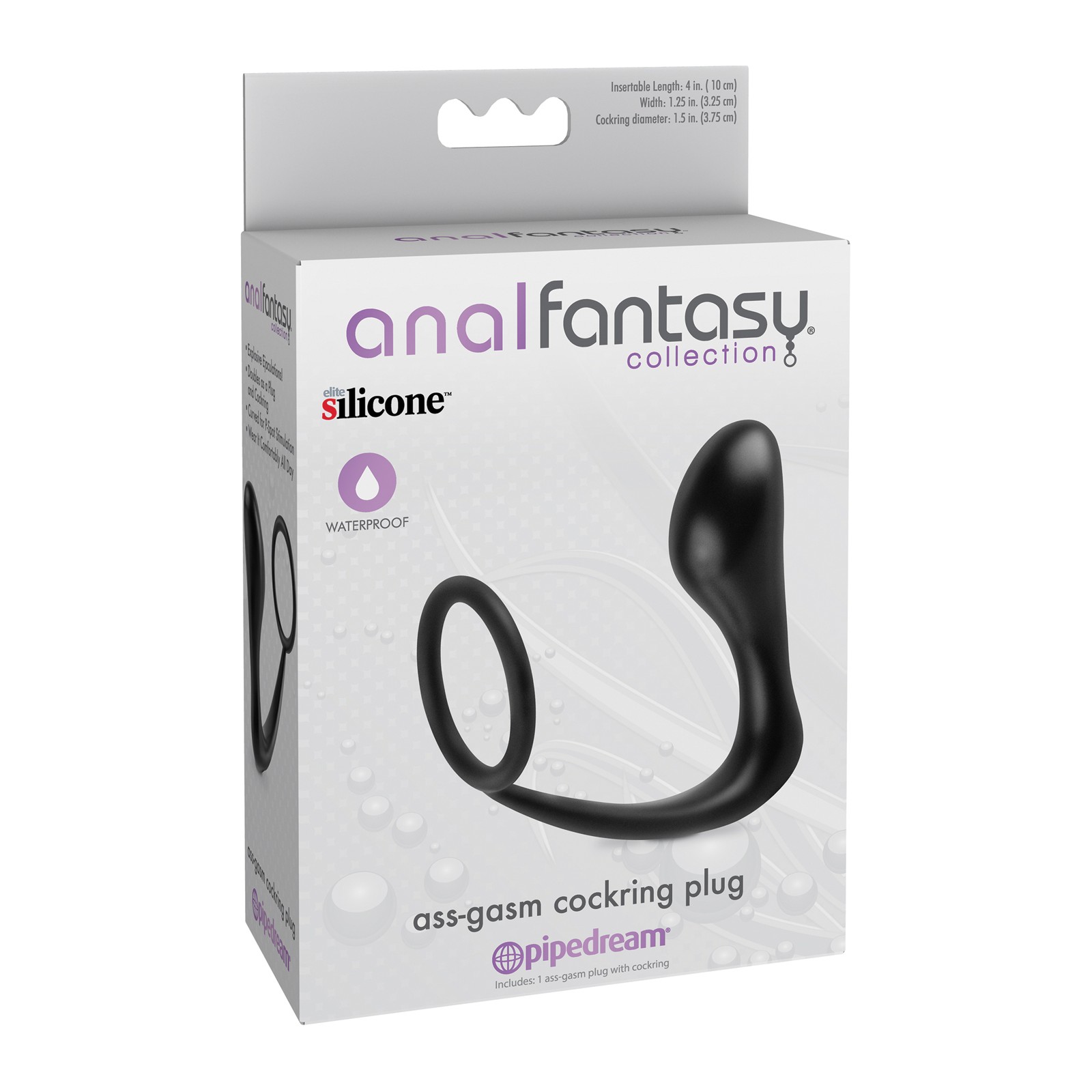 Anal Fantasy Collection Ass Gasm Cockring Plug - Black