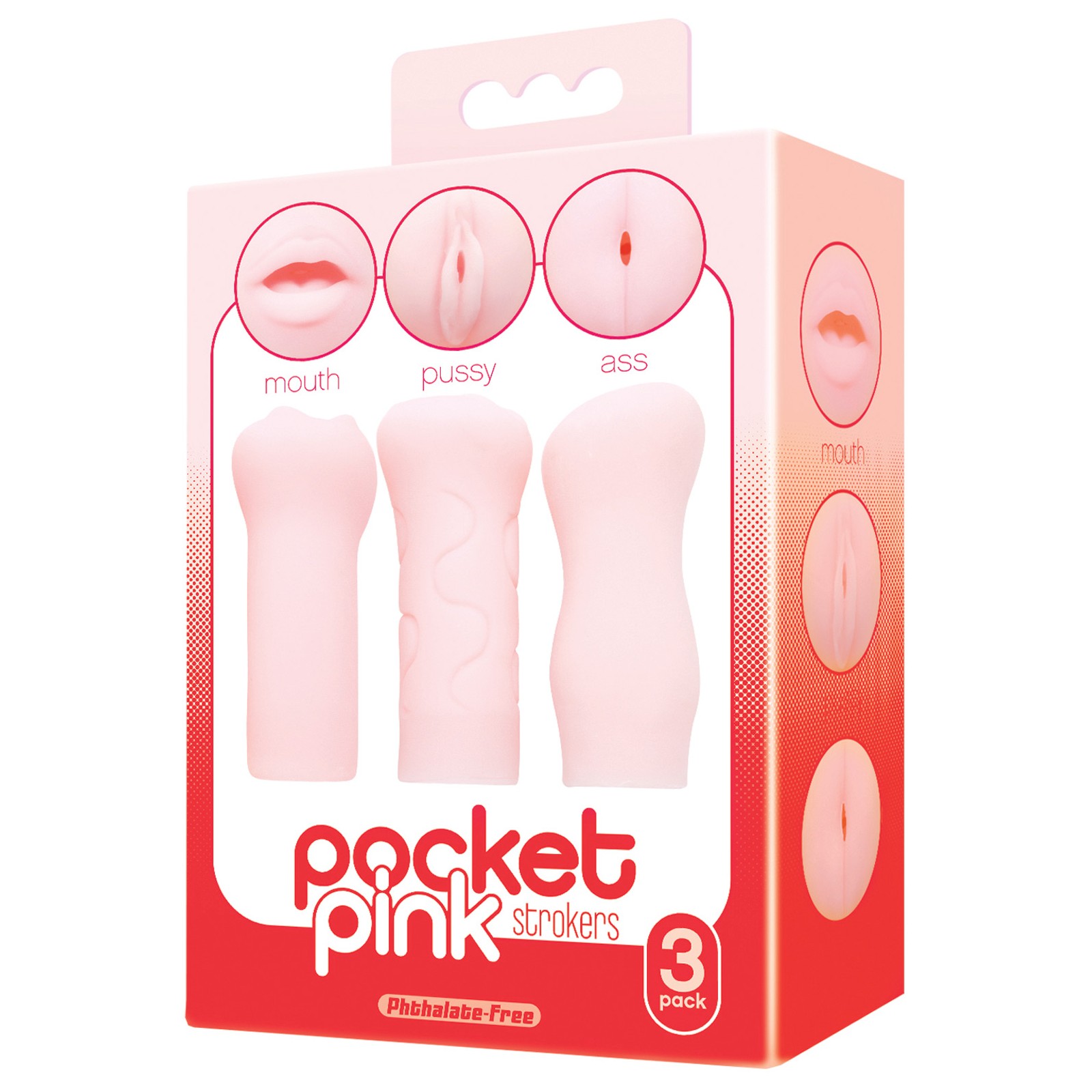 Icon Brands Pocket Pink Strokers 3-Pack