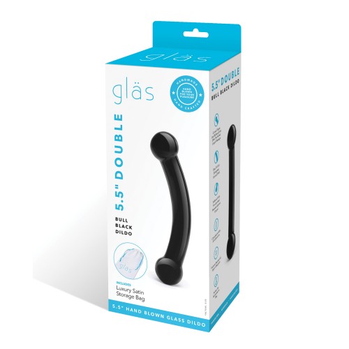 Glas Double Bull Glass Dildo Black