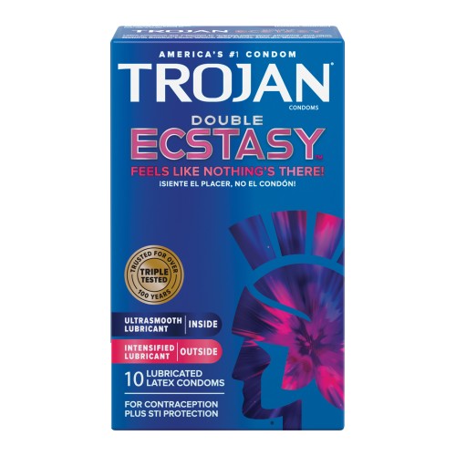 Trojan Double Ecstasy Condoms Box of 10