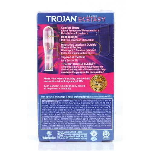 Condones Trojan Doble Éxtasis Caja de 10