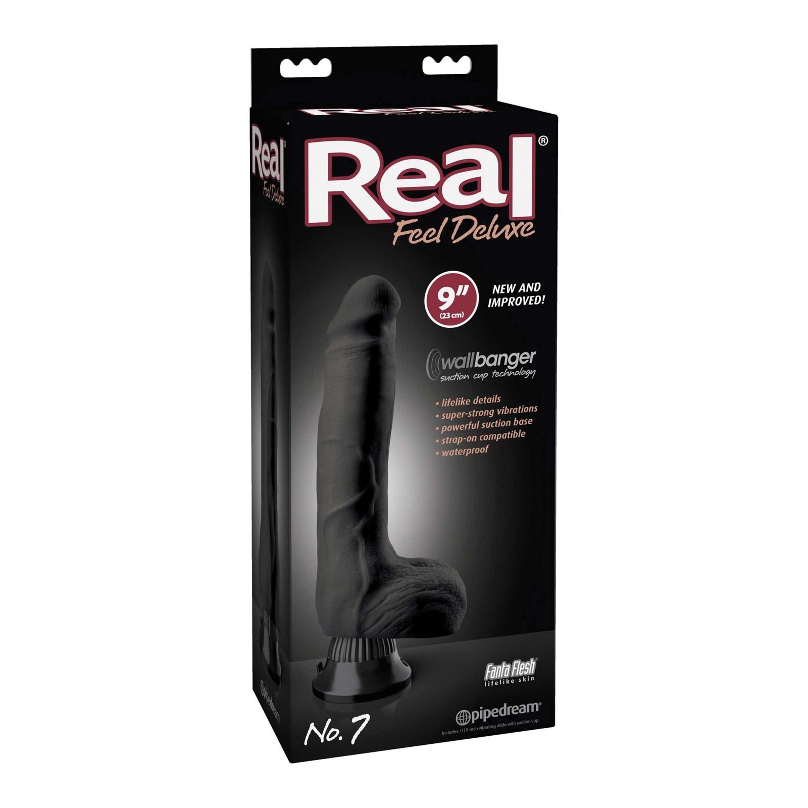 Real Feel Deluxe No. 7 9 Inch Waterproof Vibe - Black