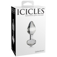 Icicles No. 44 Clear Glass Butt Plug for Beginners