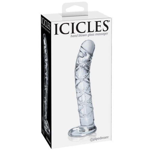 Dong de Cristal Soplado a Mano Icicles No. 60 para el Punto G Transparente