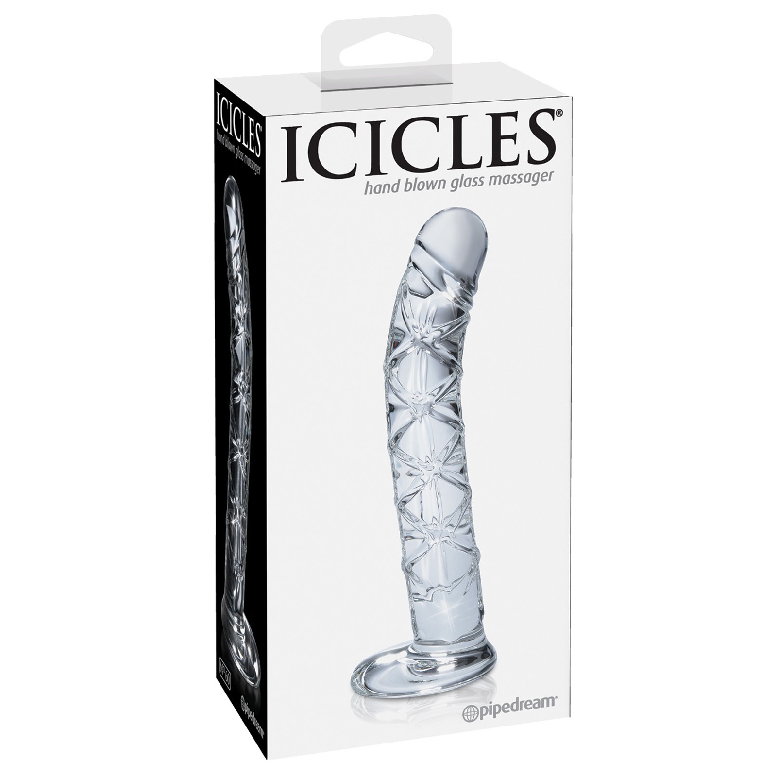 Dong de Cristal Soplado a Mano Icicles No. 60 para el Punto G Transparente