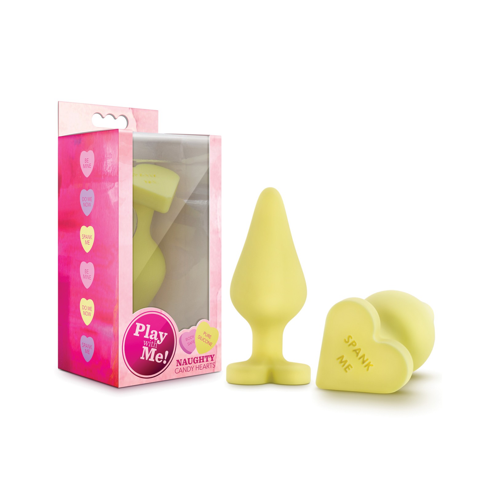 Blush Naughty Candy Heart Spank Me Plug - Fun Design