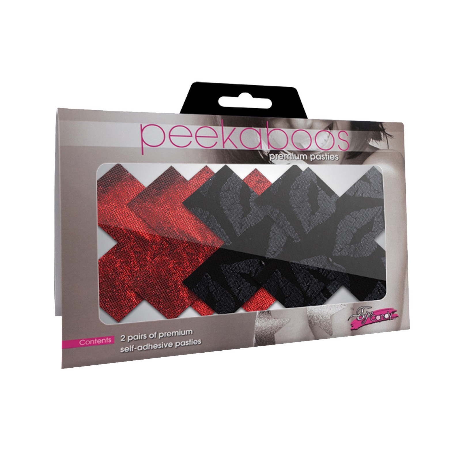 Stolen Kisses Red and Black Pasties Pack of 2