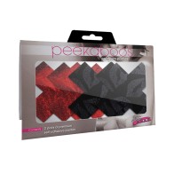 Stolen Kisses Red and Black Pasties Pack of 2