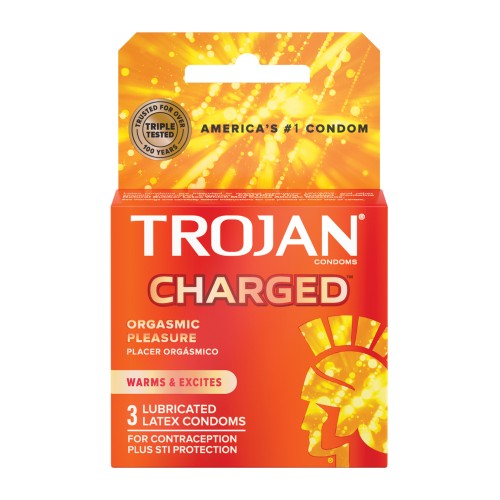 Condones Trojan Intensificados Charged para Placer Mejorado