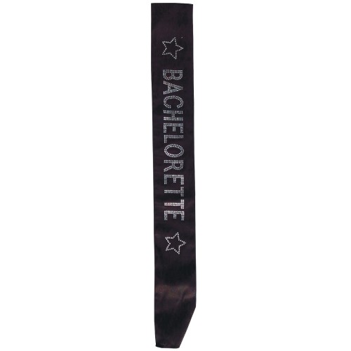 Black Bachelorette Sash with Crystals