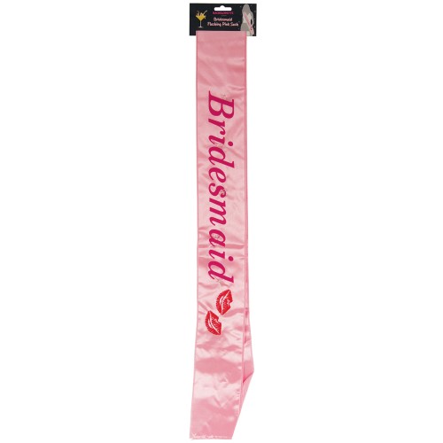 Bachelorette Kisses Flashing Bridesmaid Sash Pink