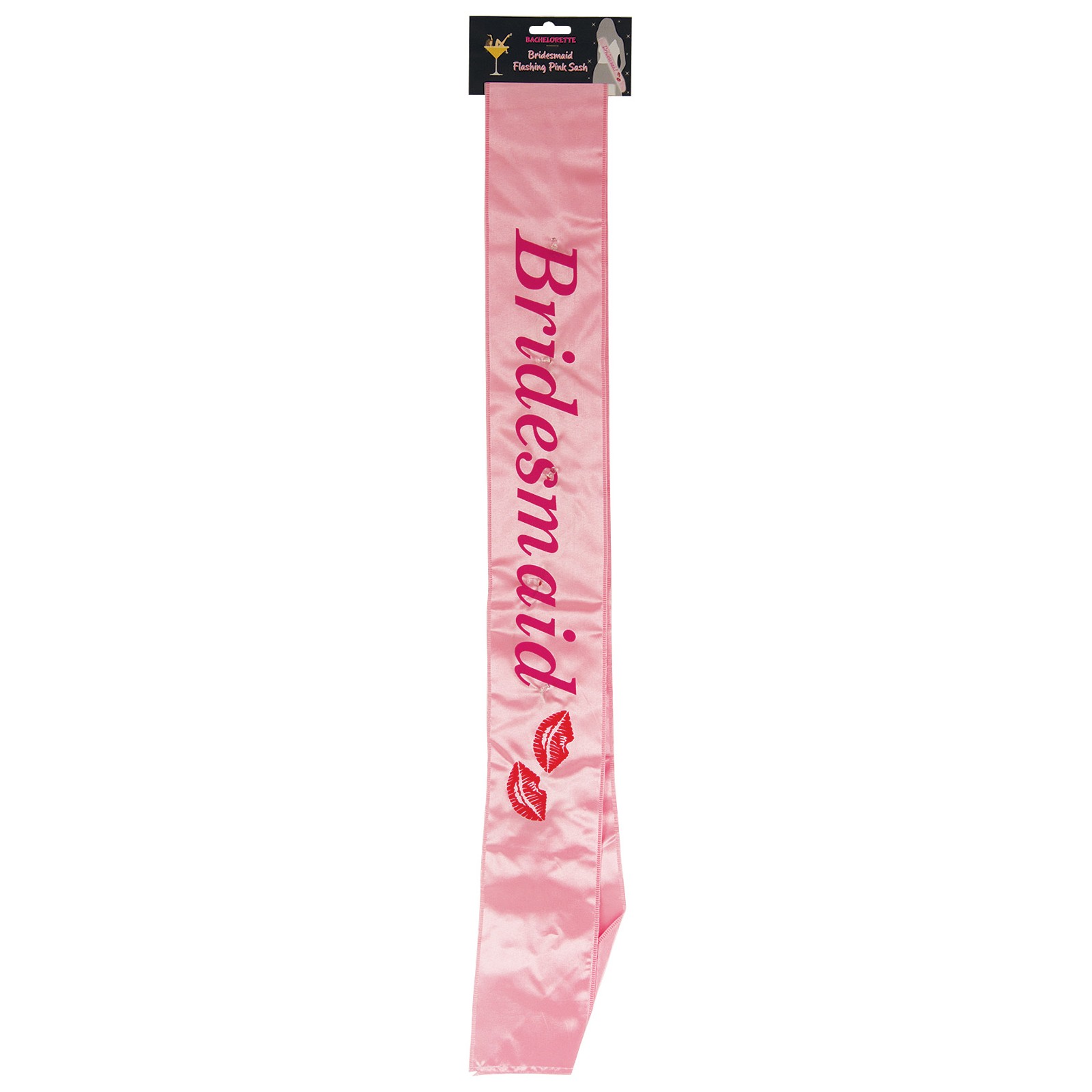 Bachelorette Kisses Flashing Bridesmaid Sash Pink