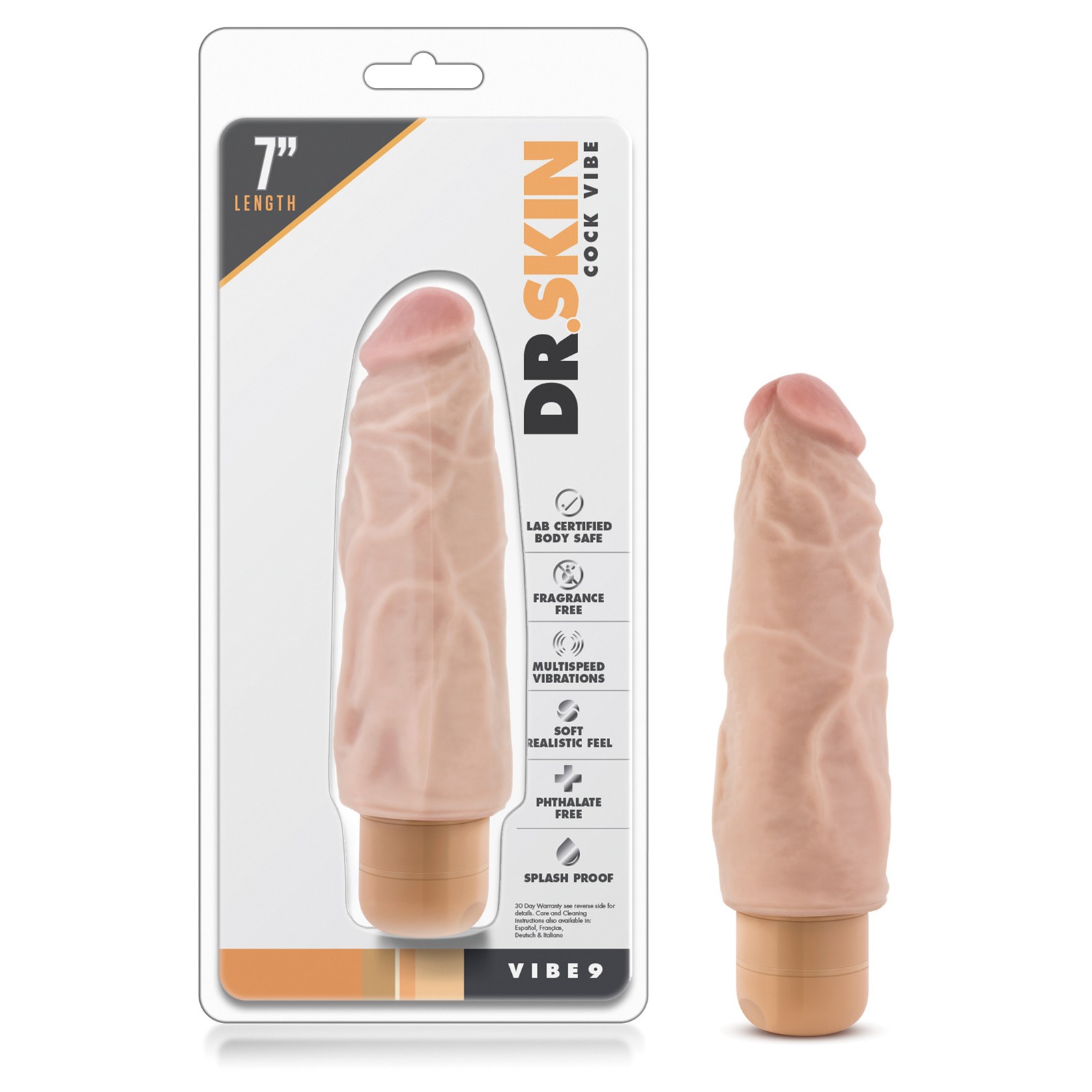 Blush Dr. Skin Vibe 7" Dong #9 - Beige