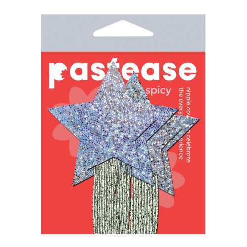 Pastease Glitter Stars with Tassle - Silver