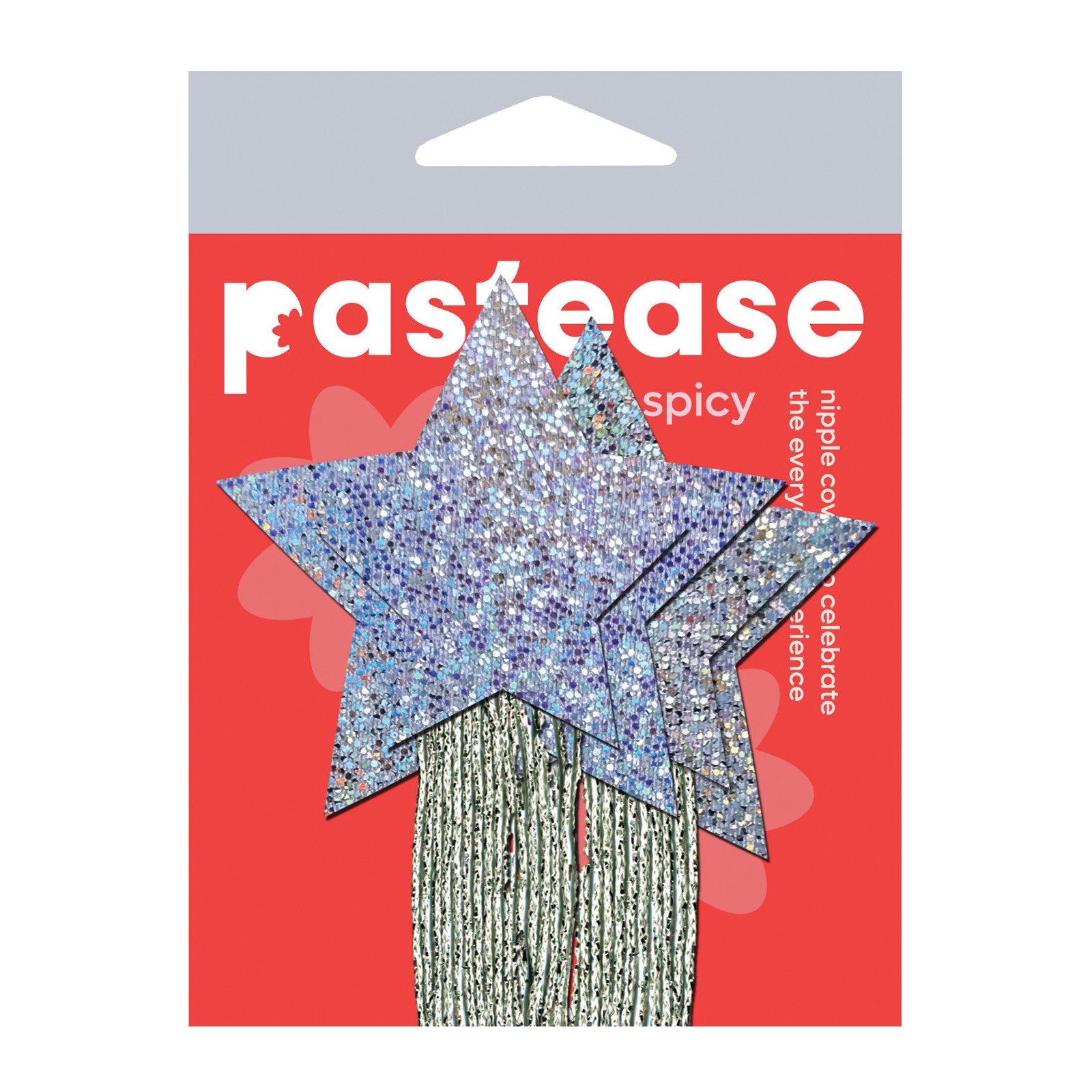 Pastease Glitter Stars with Tassle - Silver