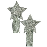 Pastease Glitter Stars with Tassle - Silver