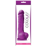 Dildo de Silicona de 5 Pulgadas con Base de Succión - Púrpura