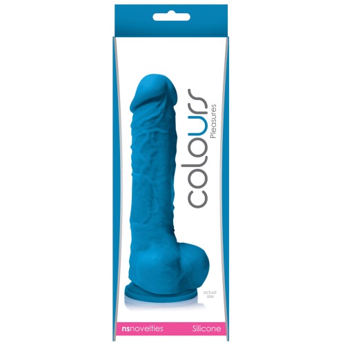 Dildo Colours Pleasures de 5" con Base de Succión Azul