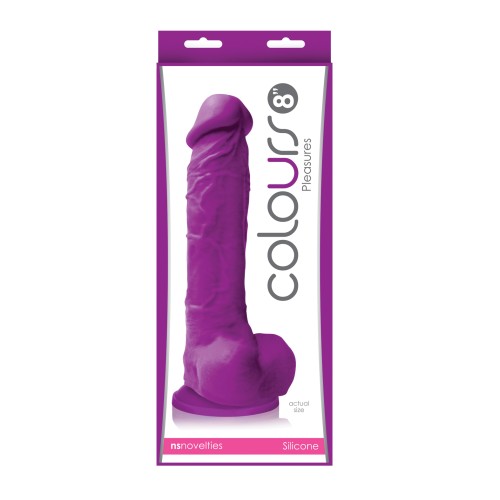 Colours Pleasures 8" Dildo w/Suction Cup - Purple