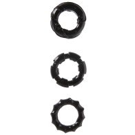 MALESATION Stretchy Cock Rings Pack of 3 Black