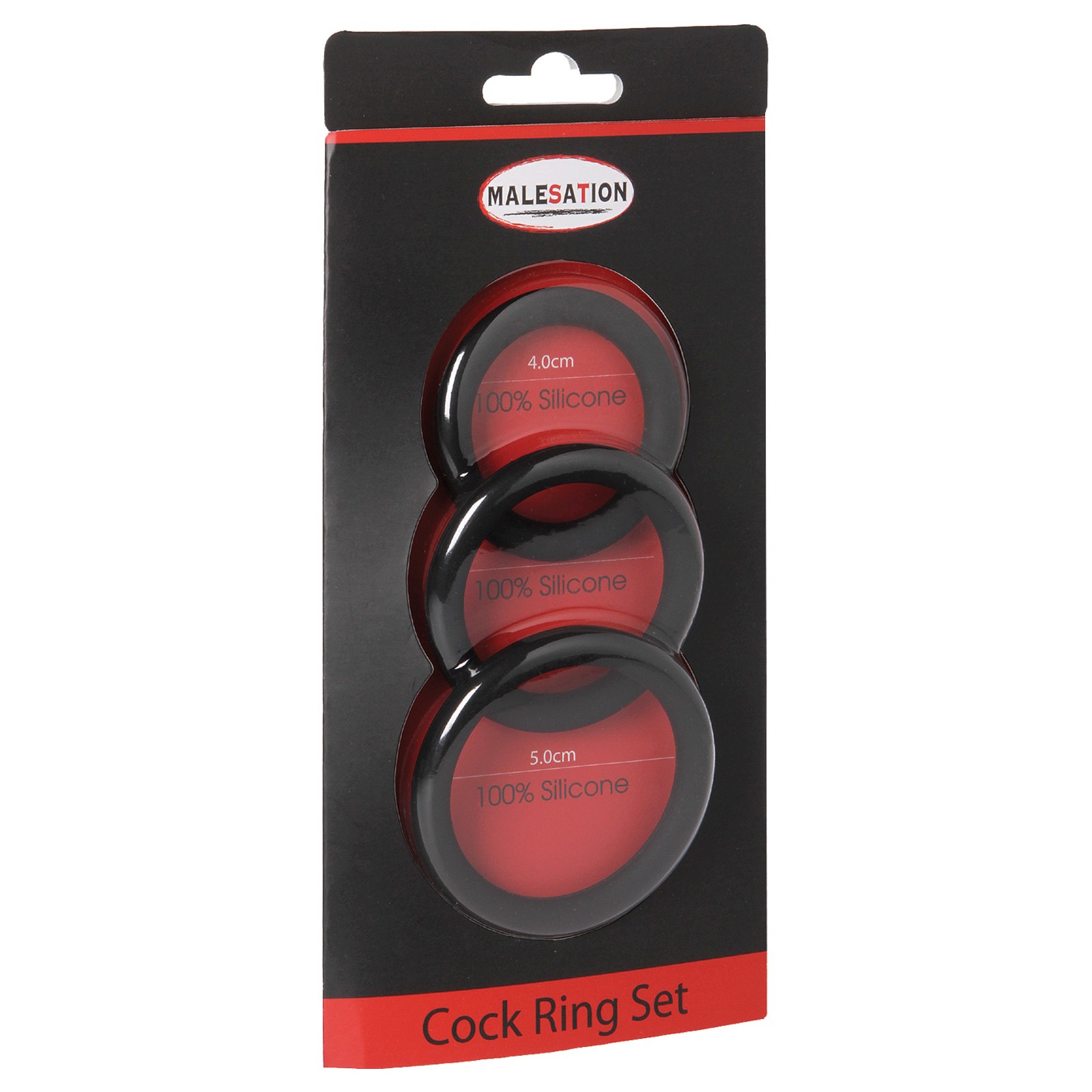 Set de Anillos Para el Pene MALESATION - Pack de 3 Negro para Mayor Placer