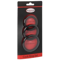 Set de Anillos Para el Pene MALESATION - Pack de 3 Negro para Mayor Placer