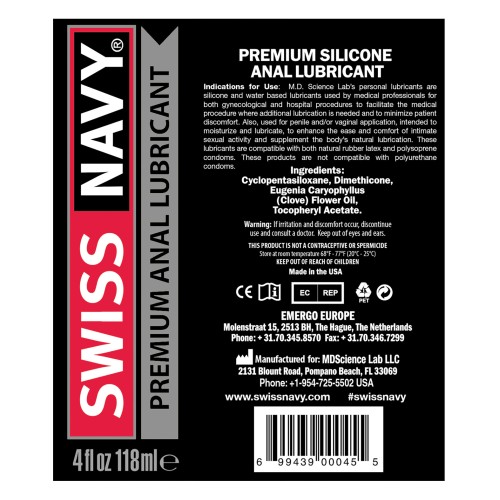 Lubricante Anal Premium Swiss Navy para Comodidad