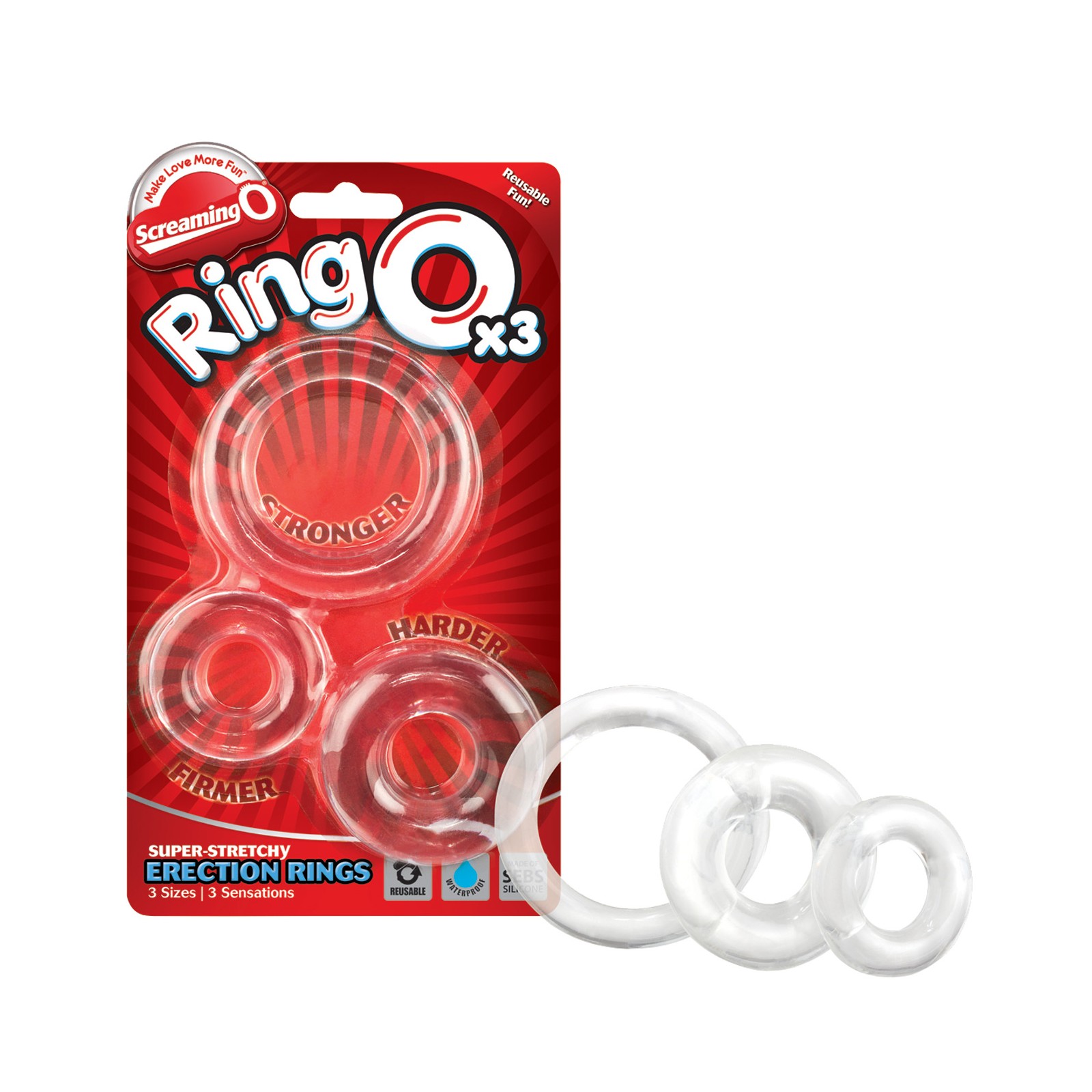 Screaming O RingO Pack de 3 Anillos de Erección