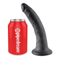 Dildo Negro de 7 Pulgadas King Cock con Base de Succión