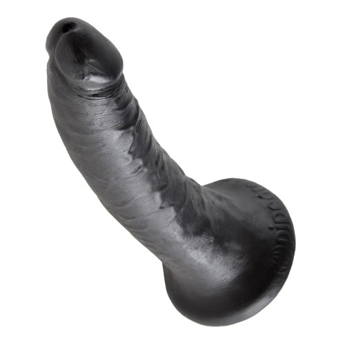 Dildo Negro de 7 Pulgadas King Cock con Base de Succión