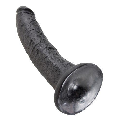 Dildo Negro de 7 Pulgadas King Cock con Base de Succión