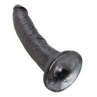 Dildo Negro de 7 Pulgadas King Cock con Base de Succión