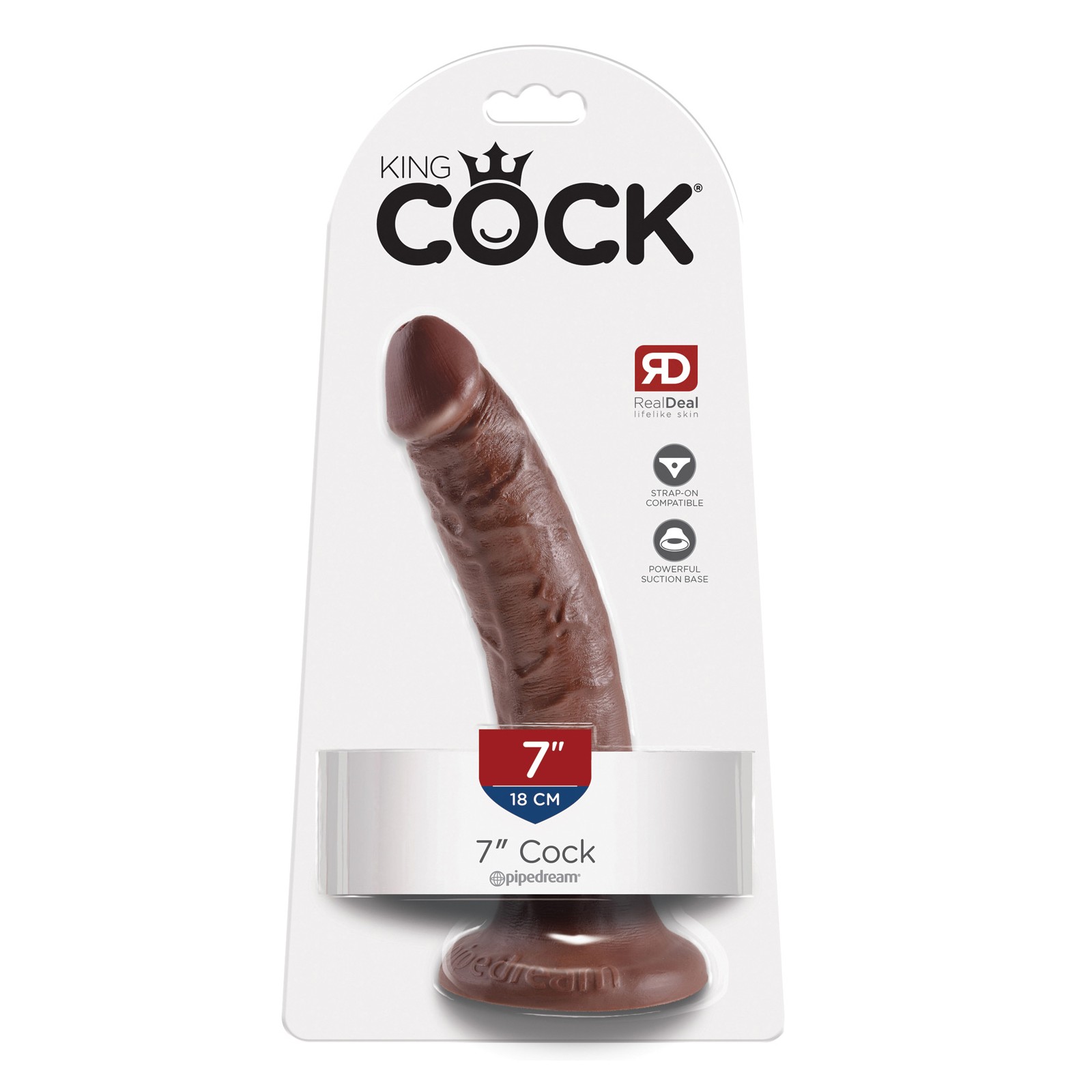 King Cock 7 Inch Brown Dildo for Realistic Pleasure