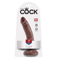 King Cock 7 Inch Brown Dildo for Realistic Pleasure