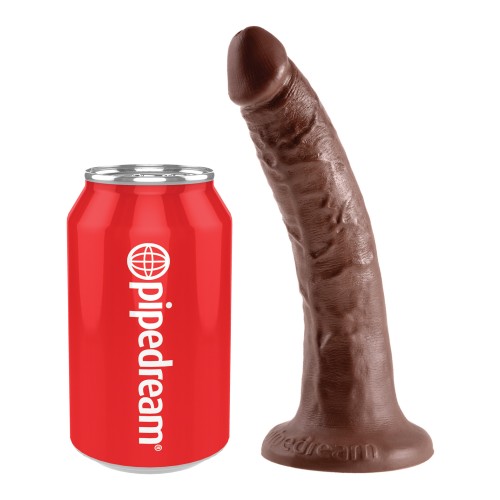 King Cock 7 Inch Brown Dildo for Realistic Pleasure